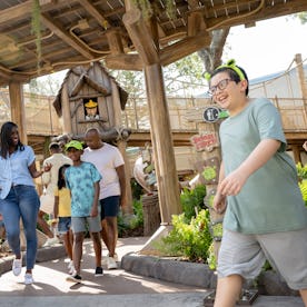 Guests joyously walk through Universal Orlando's new DreamWorks Land.