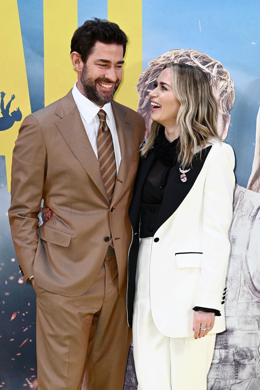 LONDON, ENGLAND - APRIL 22: John Krasinski and Emily Blunt  attend a special screening of "The Fall ...