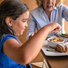 grandma and her granddaughter at breakfast shouldn't come with any fat-shaming