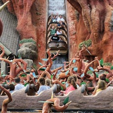 Guests on Splash Mountain at Disney World. The park just closed the classic ride, which is set to be...