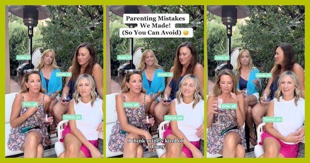 In the now-viral clip,  four moms over 40 share their biggest parenting mistakes that they regret ma...