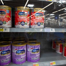 Shelves are empty at a Walmart store during a baby formula shortage caused by the closure of Abbot's...