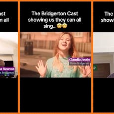 A viral video shows various clips of the 'Bridgerton' cast all singing.