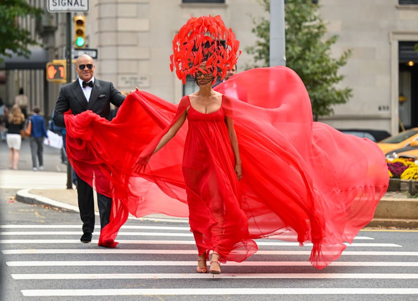 Christopher Jackson and Nicole Ari Parker are seen on the set of ‘And Just Like That...’ Season 2 in...