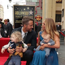 HOLLYWOOD, CA - DECEMBER 15: Ryan Reynolds and Blake Lively with daughters James Reynolds and Ines R...