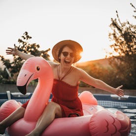 inflatable flamingo