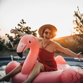 inflatable flamingo