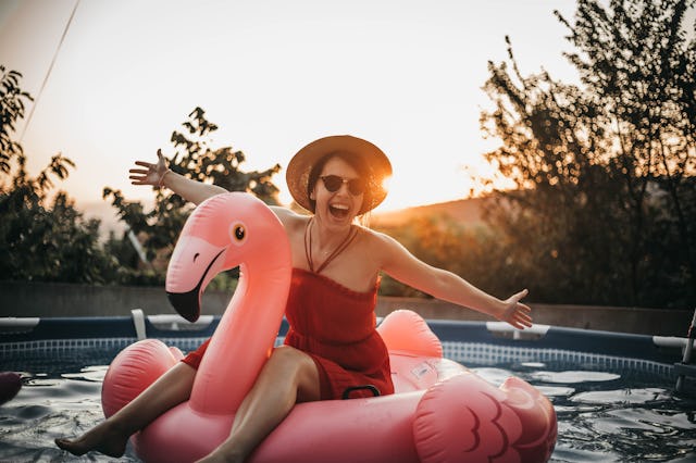 inflatable flamingo