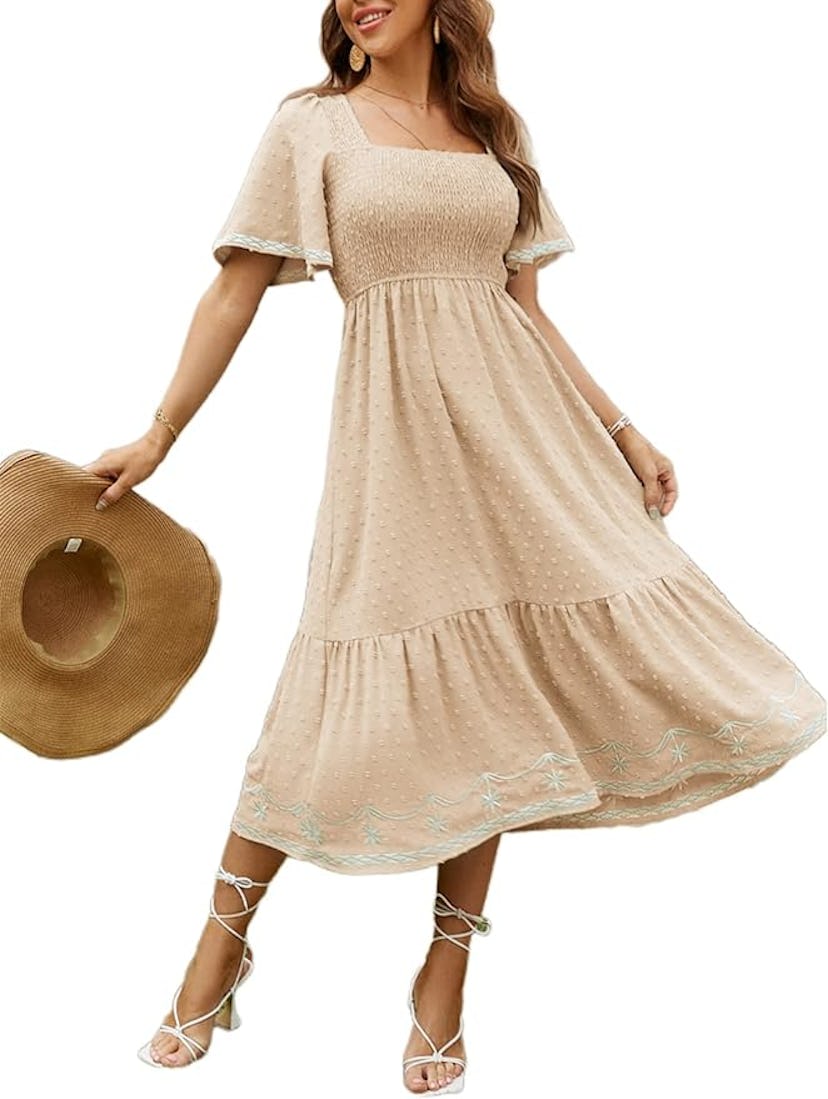 Glamaker Smocked Flowy Maxi Dress