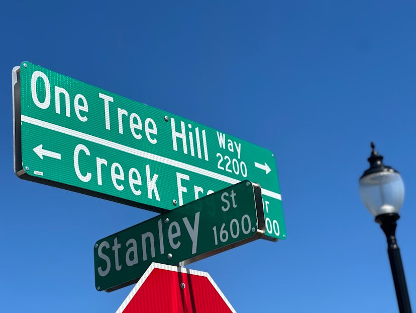 One Tree Hill Way sign in Wilmington, North Carolina